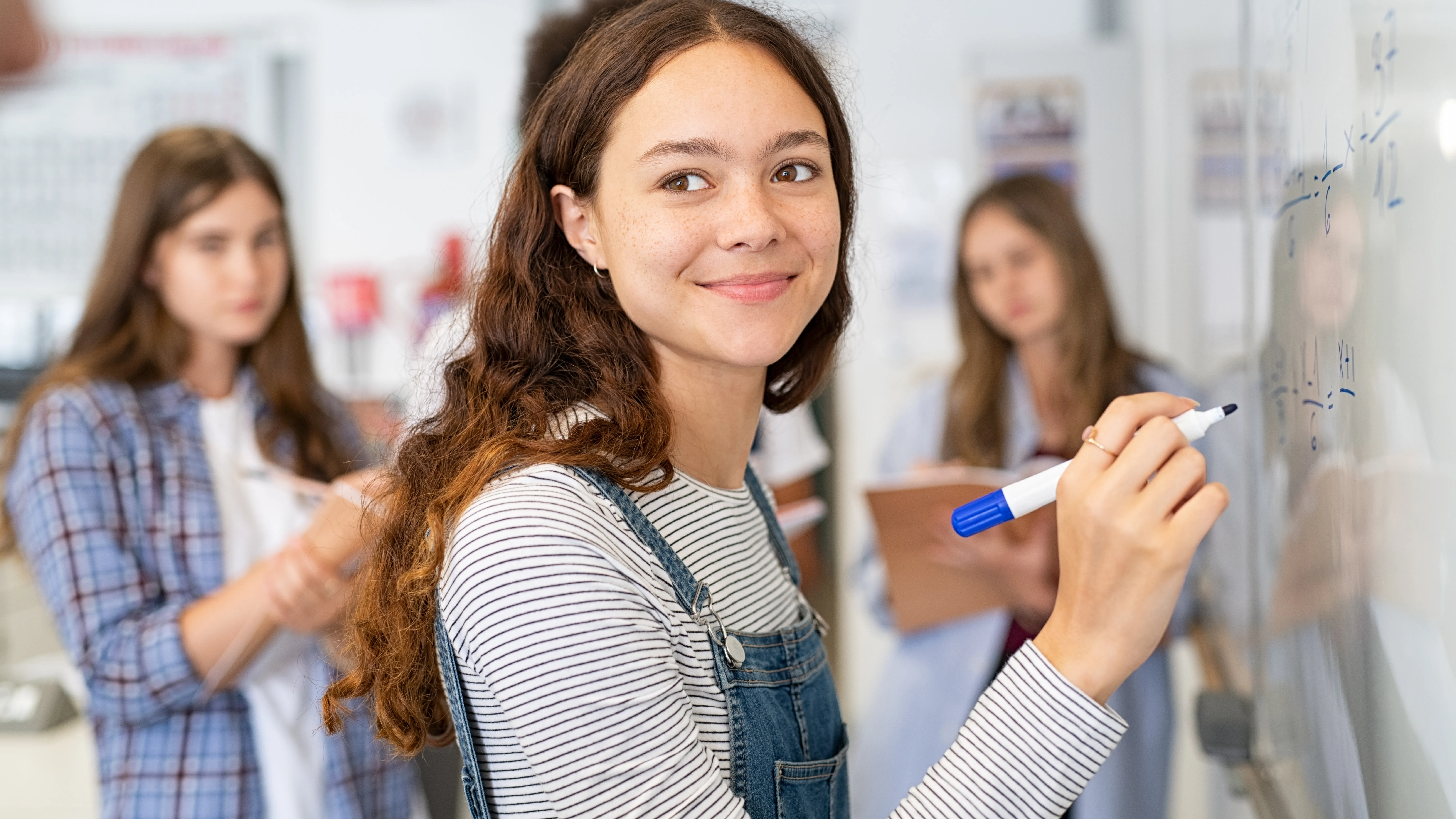 Student at a whiteboard